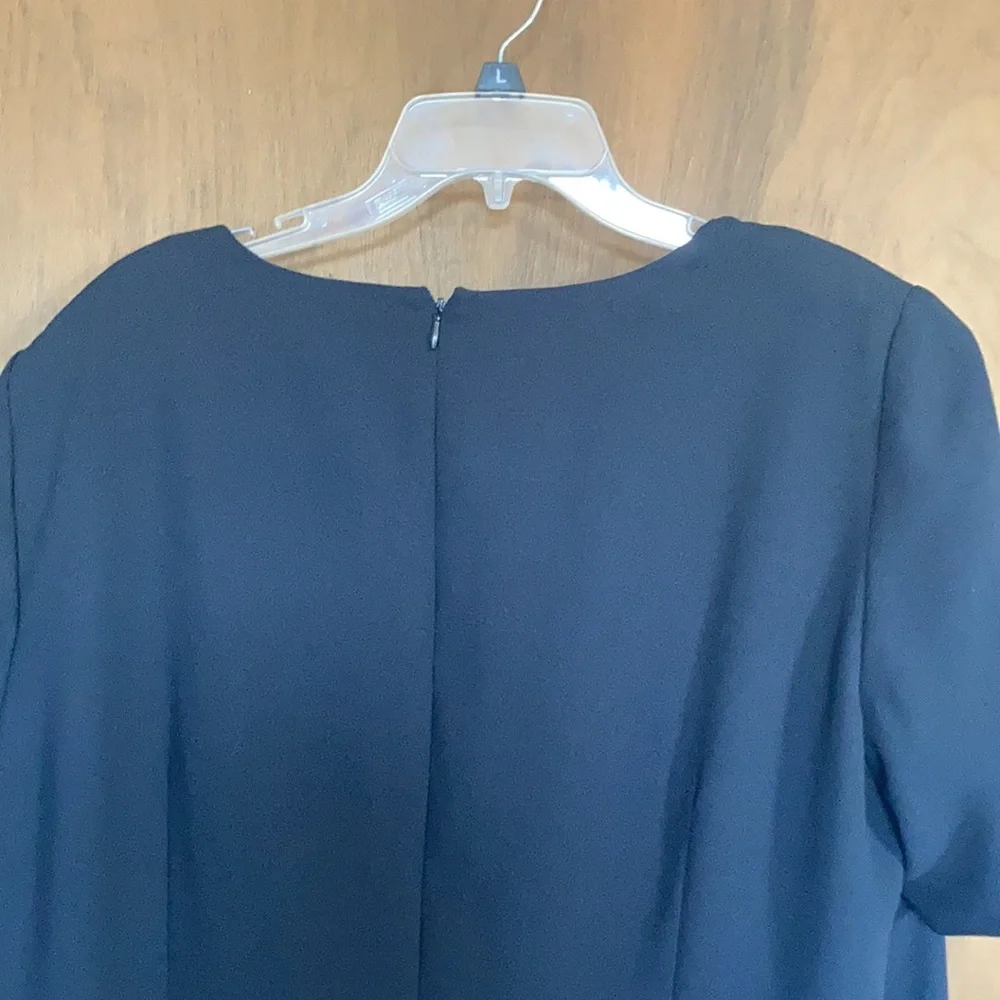 Vintage Worthington woman lined black dress w shoulder pads 22WP - Picture 7 of 11
